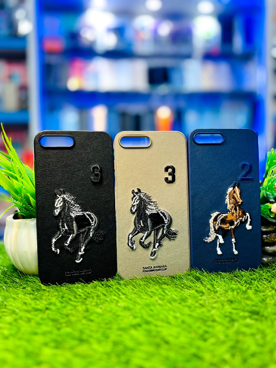 iPhone 7 Plus & iPhone 8 Plus - Santa Barbara Polo & Racquet Club Embroidered Leather Case