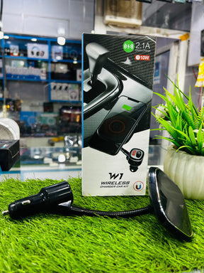W1 Wireless Charger Car Kit – 10W Fast Charging & FM Transmitter