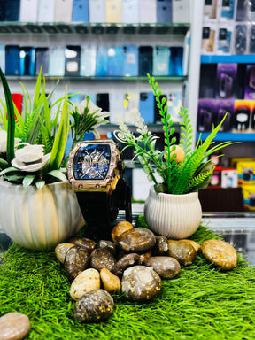 Richard Mille RM 10 Automatic Watch (Variant: Black and Rose Gold)