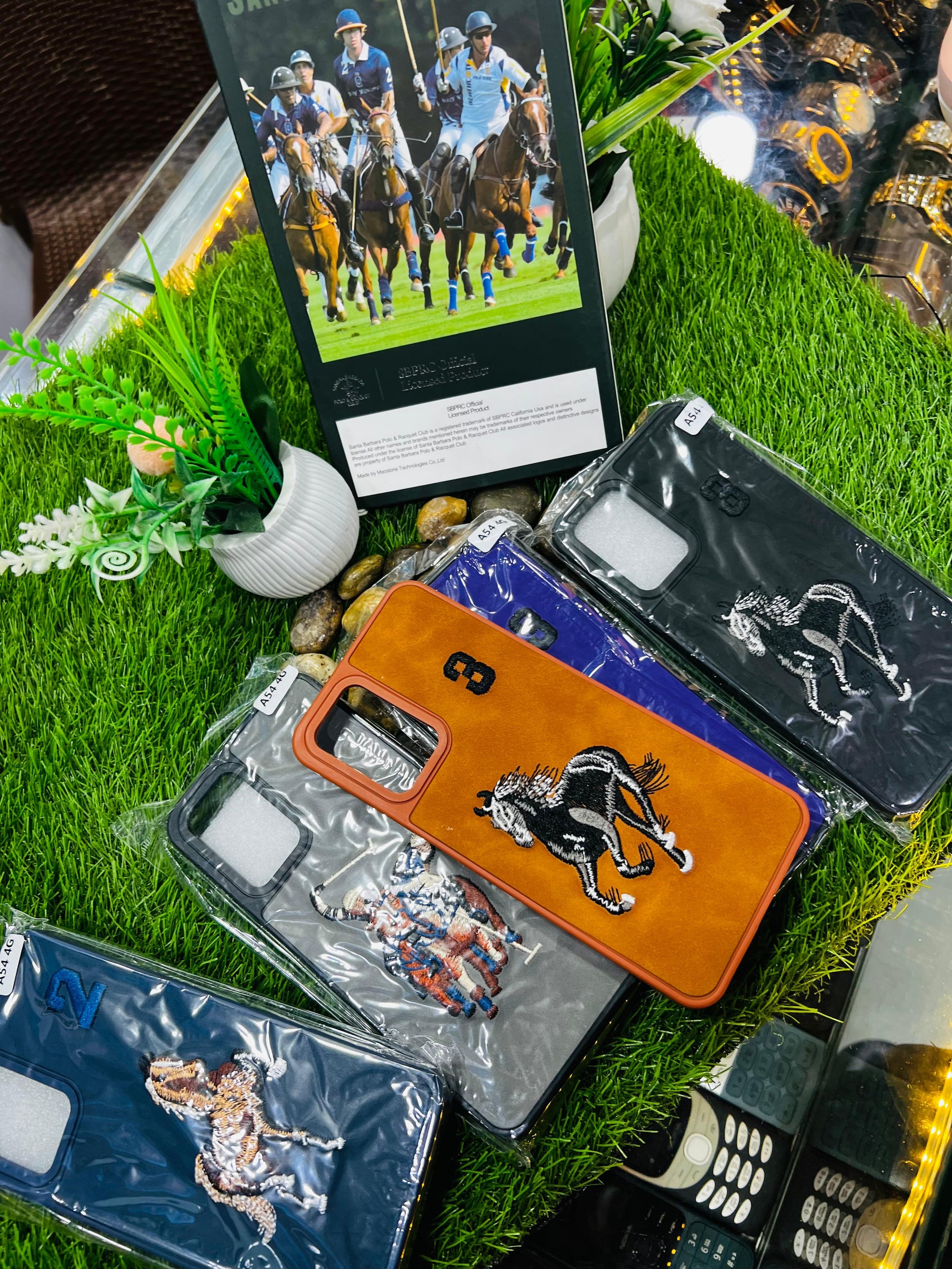 Santa Barbara Polo Embroidered Leather Case ( FOR ANDROID)
