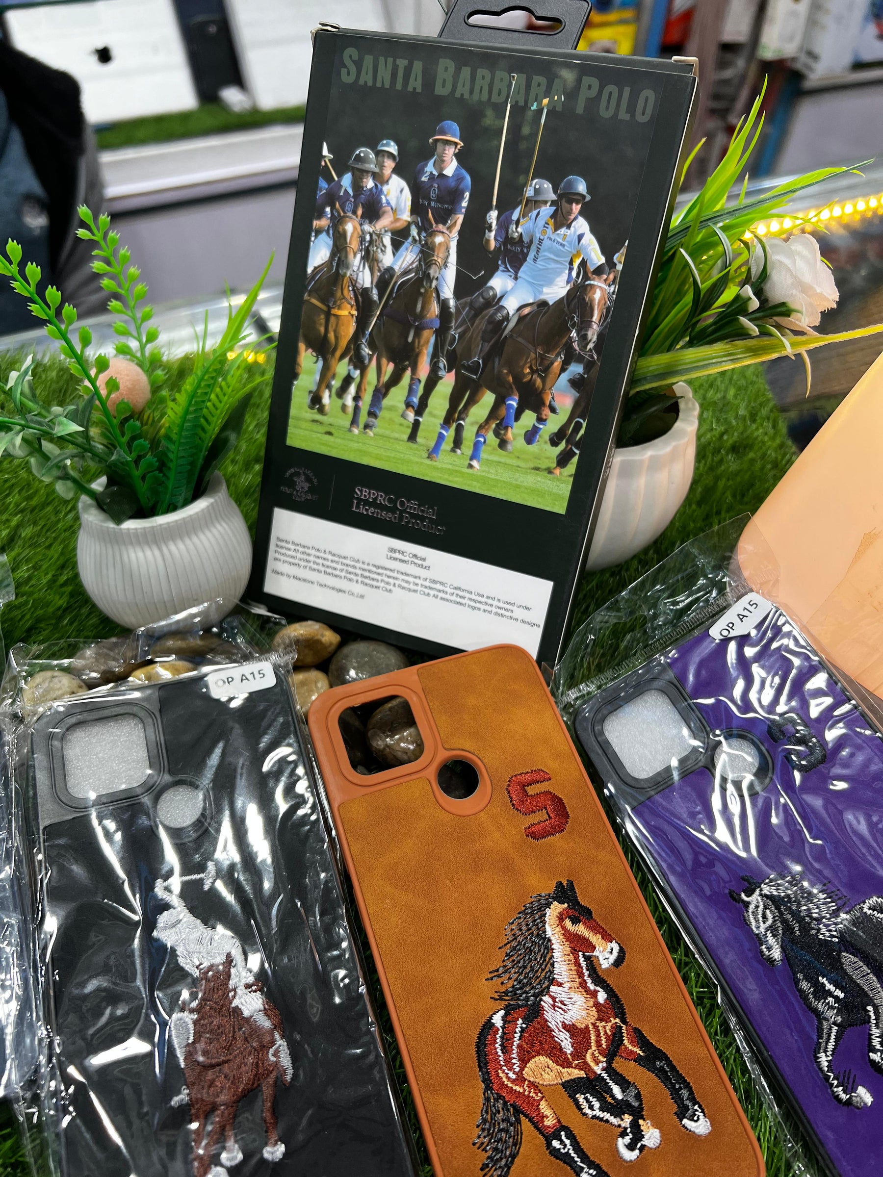 Santa Barbara Polo Embroidered Leather Case ( FOR ANDROID)