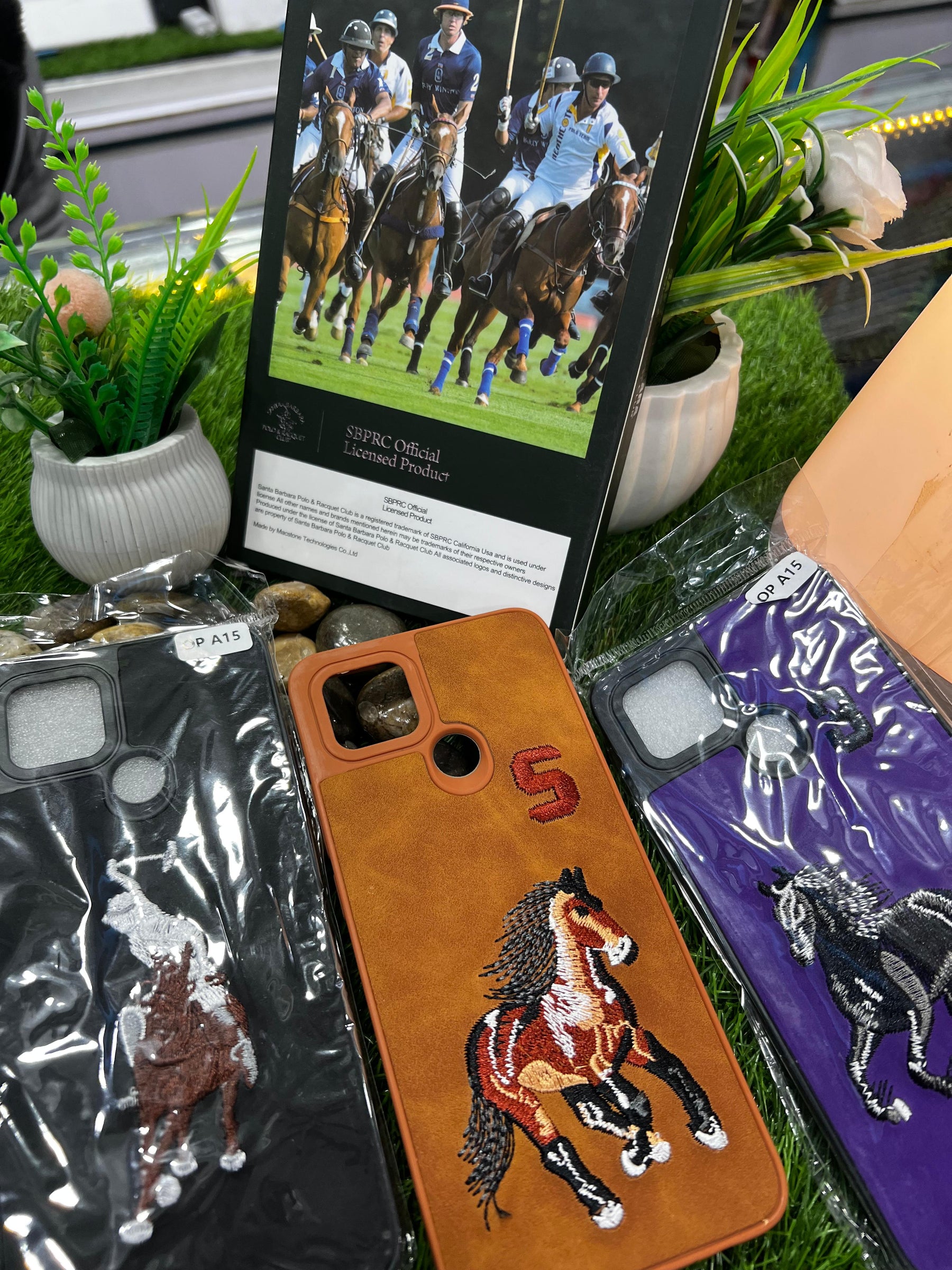 Santa Barbara Polo Embroidered Leather Case ( FOR ANDROID)