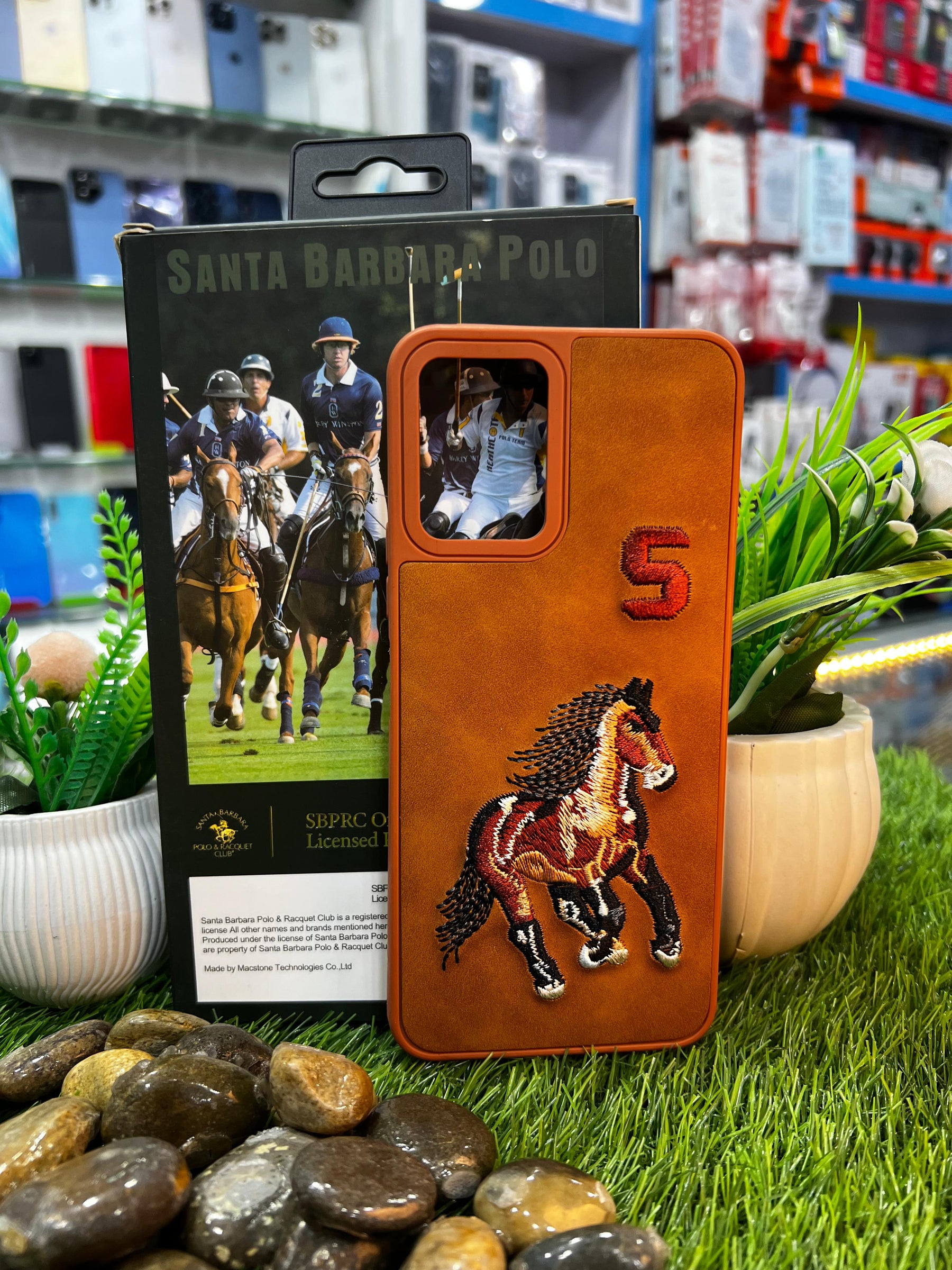 Santa Barbara Polo Embroidered Leather Case ( FOR ANDROID)